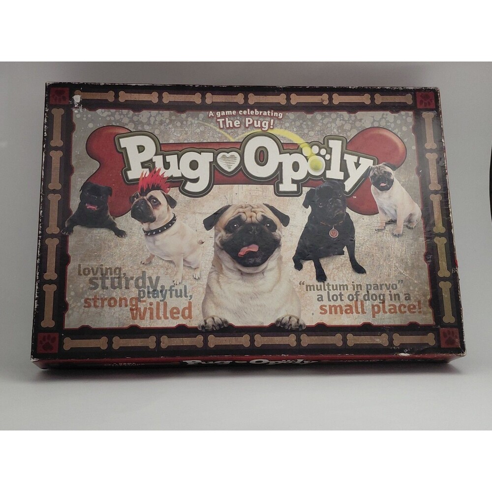 Pugopoly Monopoly Pug Dog Board Game Late for the Sky Complete